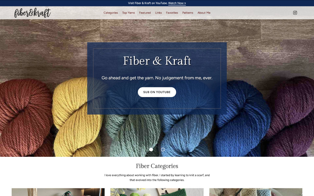 Screenshot of Fiber & Kraft production website